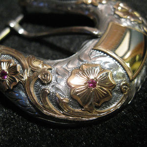 Chet Vogt Silversmiths Belt Buckle Set